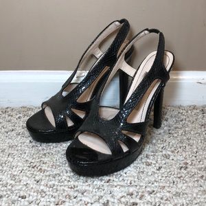 Zara Basic black snakeskin heels